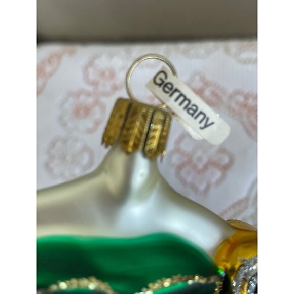 Vintage German Good Luck Horseshoe Ornament With Shamrock - Picture 3 of 8